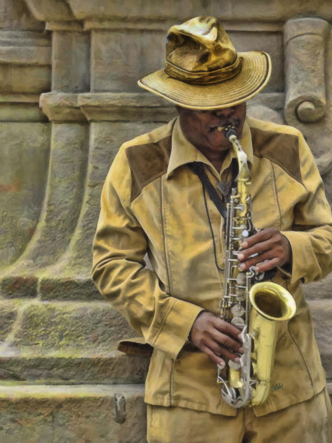 Man Playing Sax Painting by Dean Wittle