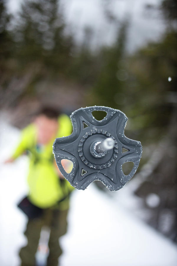 Man Pointing Ski Pole At Camera Photograph by Robin Carleton - Fine Art ...
