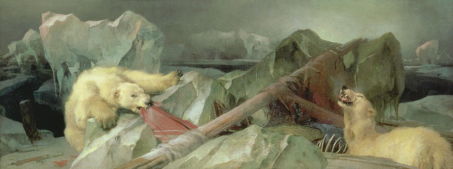 Polar Bear Painting - Man Proposes, God Disposes, 1864 by Edwin Landseer