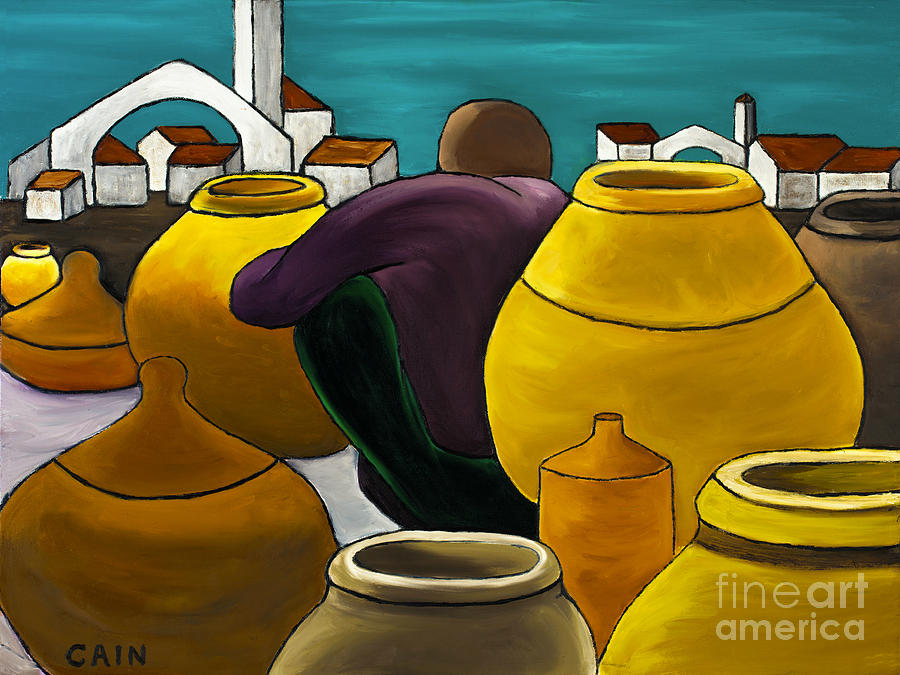 Man Selling Pots Painting by William Cain