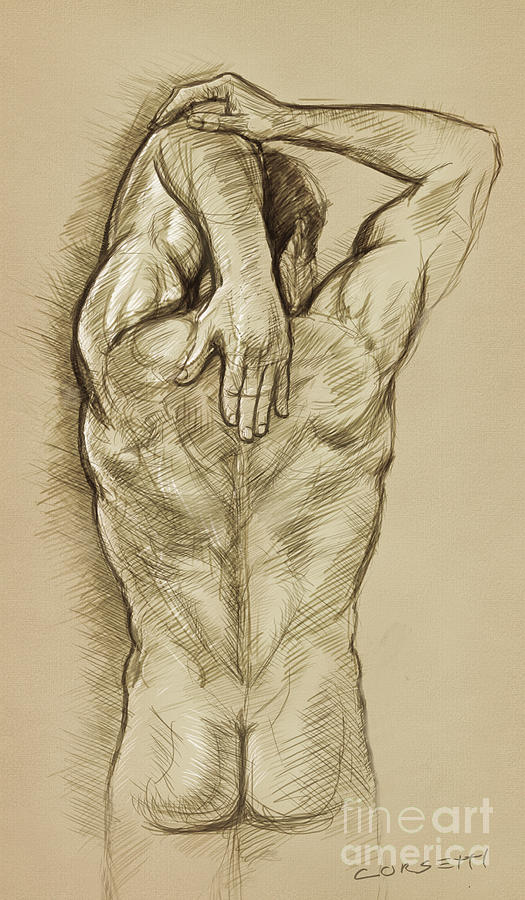 Man Sketch Drawing by Robert Corsetti