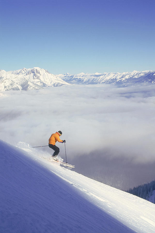 Man skiing in British Columbia , Canada Photograph by Comstock
