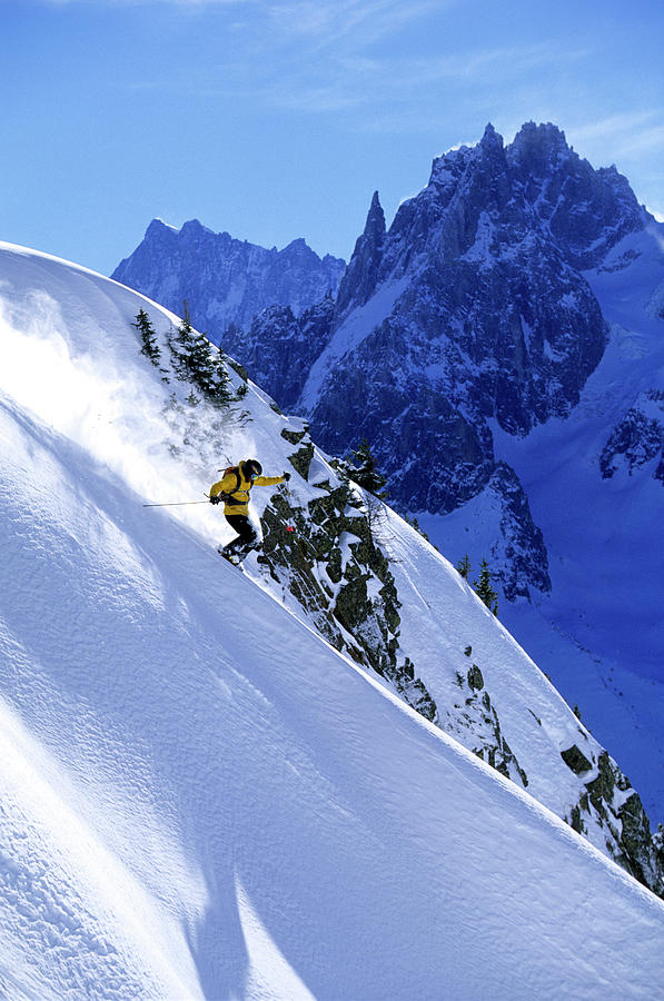 Man Skiing In Chamonix, France Photograph by Scott Markewitz - Fine Art ...