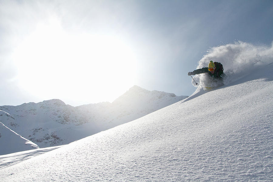 Man skiing off piste in Kuhtai , Tirol, Austria Photograph by Michael Truelove