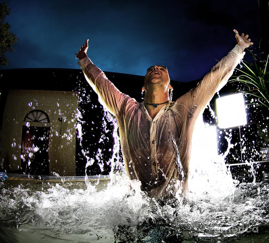 Man Splashing Out Of The Water Photograph by Michael Edwards