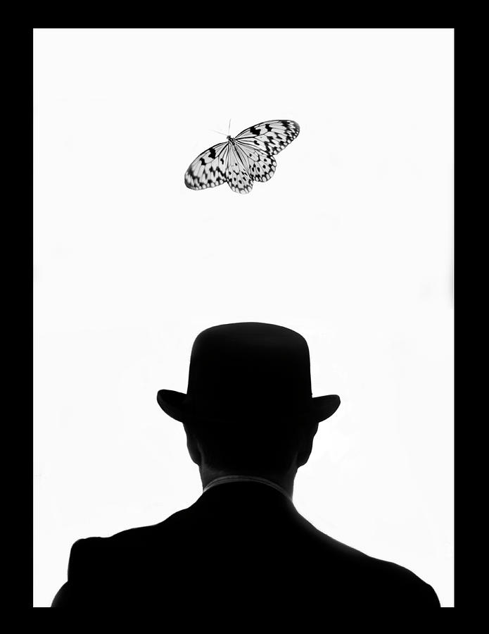 Man Standing Under Butterfly Photograph by Grant Faint