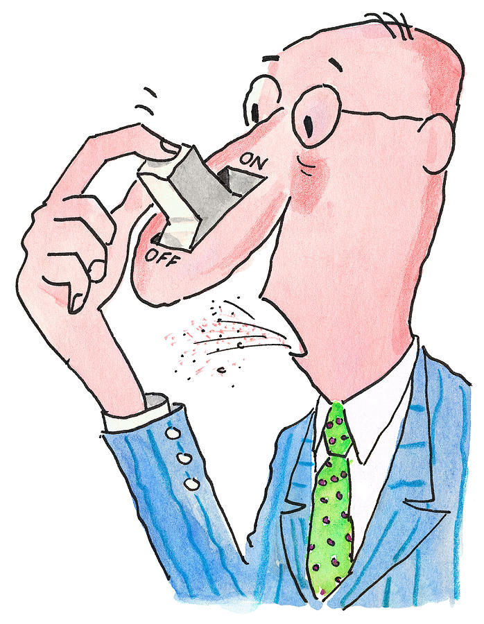Man Stifling a Sneeze Drawing by Art Glazer