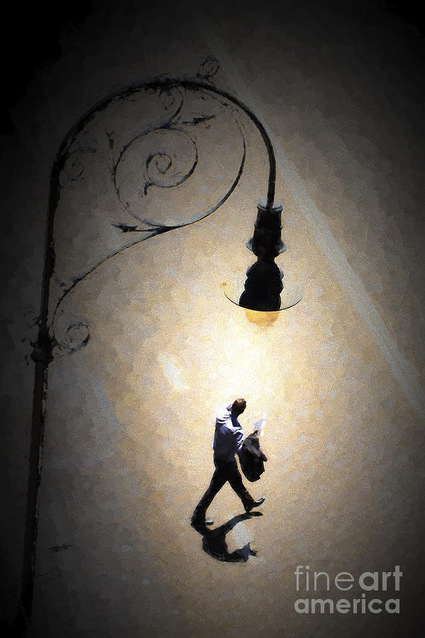 Man under lamp in the Rocks Photograph by Sheila Smart Fine Art Photography