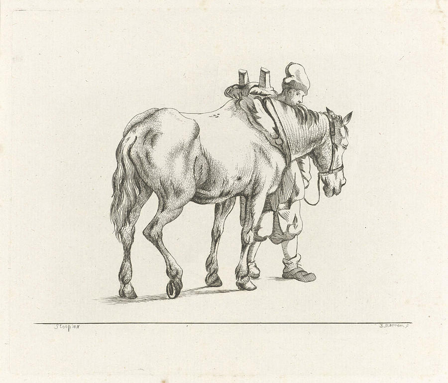 Handdrawn Sketch of Man on Horse  Arizona Memory Project