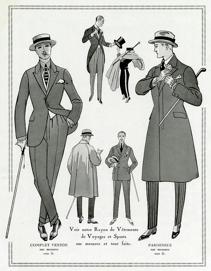 Man Wearing Lounge Suits, Boater Drawing by Mary Evans Picture Library ...