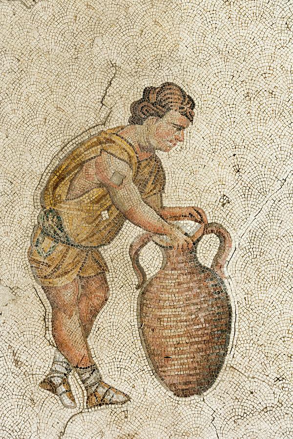 Greek Photograph - Man With A Wine Vessel by David Parker