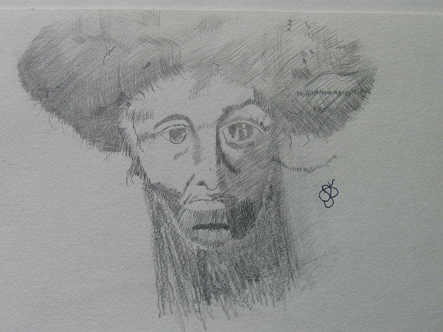 Man with an Afro Drawing by AJ Brown