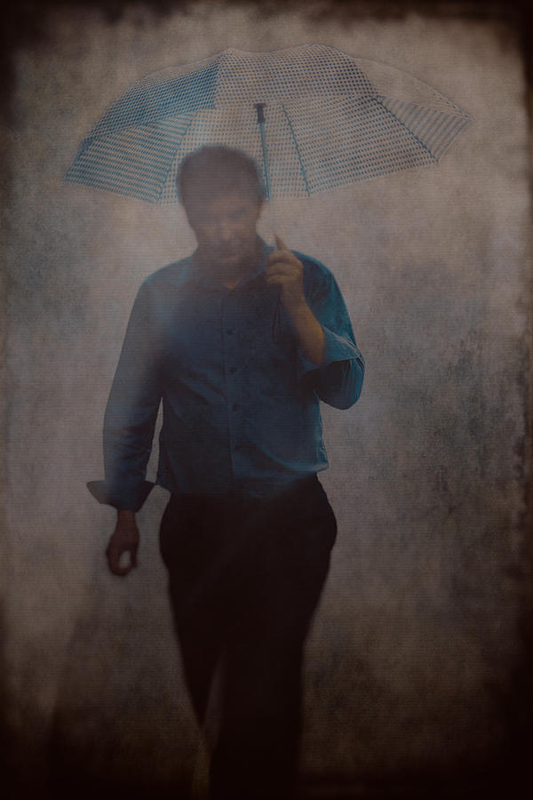 Man With An Umbrella Digital Art by Eduardo Tavares