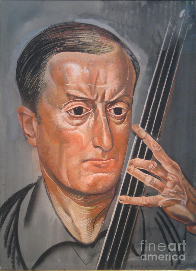 Man with cello Painting by Celestial Images