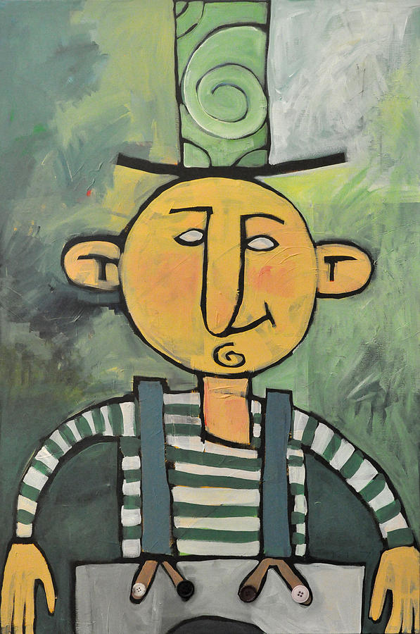 Man with Fancy Hat and Suspenders Painting by Tim Nyberg