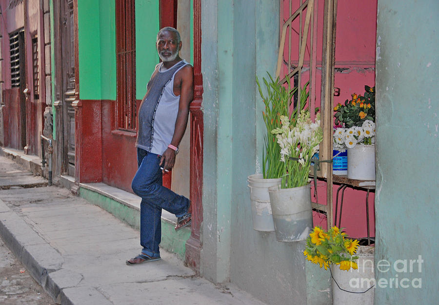 Man with Flowers Photograph by Andrea Simon