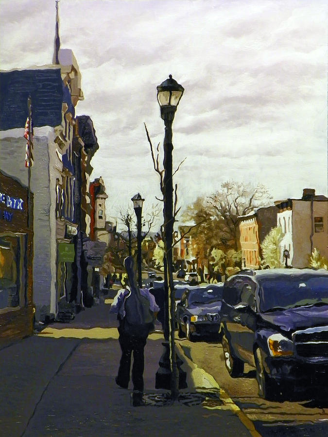 Man With Guitar on Warren Painting by Kenneth Young