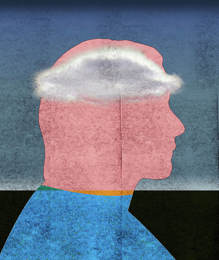 Man With Head In The Clouds Photograph by Ikon Ikon Images