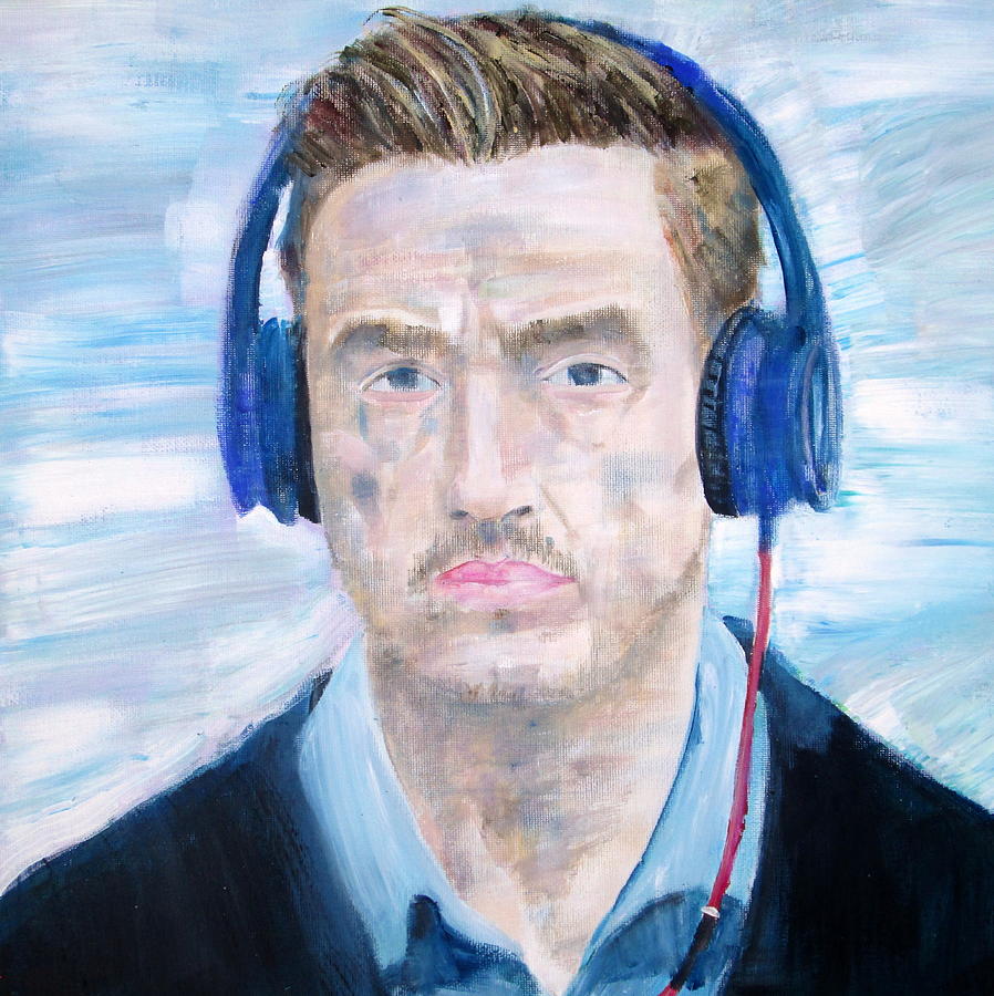 Portrait Painting - MAN with HEADPHONES by Fabrizio Cassetta