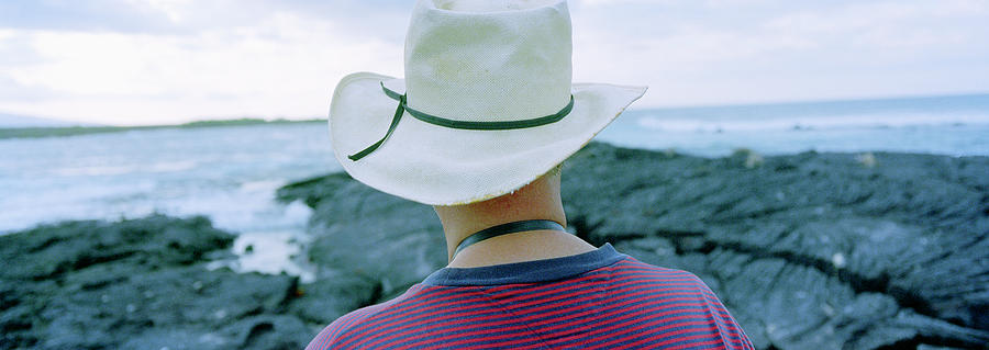 Hat Photograph - Man With Straw Hat Galapagos Islands by Panoramic Images