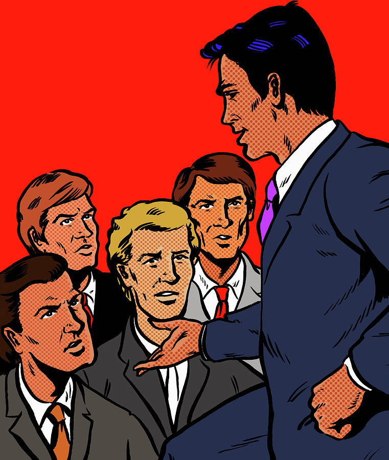 Manager Speaking To Unhappy Businessmen Digital Art by Jacquie Boyd Manager Speaking To Unhappy Businessmen Digital Art by Jacquie Boyd