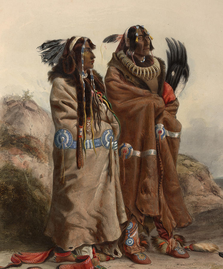 Mandan Indians 1843 Digital Art by Karl Bodmer