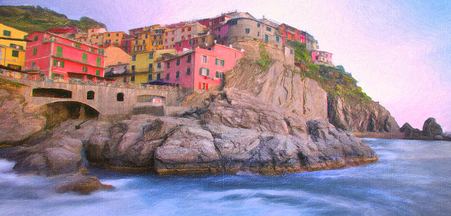 Manarola on the Mediterranean Digital Art by Walter Colvin