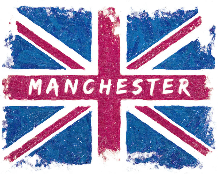 Manchester Distressed Union Jack Flag Digital Art by Mark E Tisdale