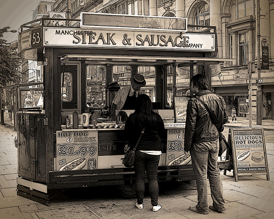 Manchester England Food Vendor Photograph by Norman Pogson