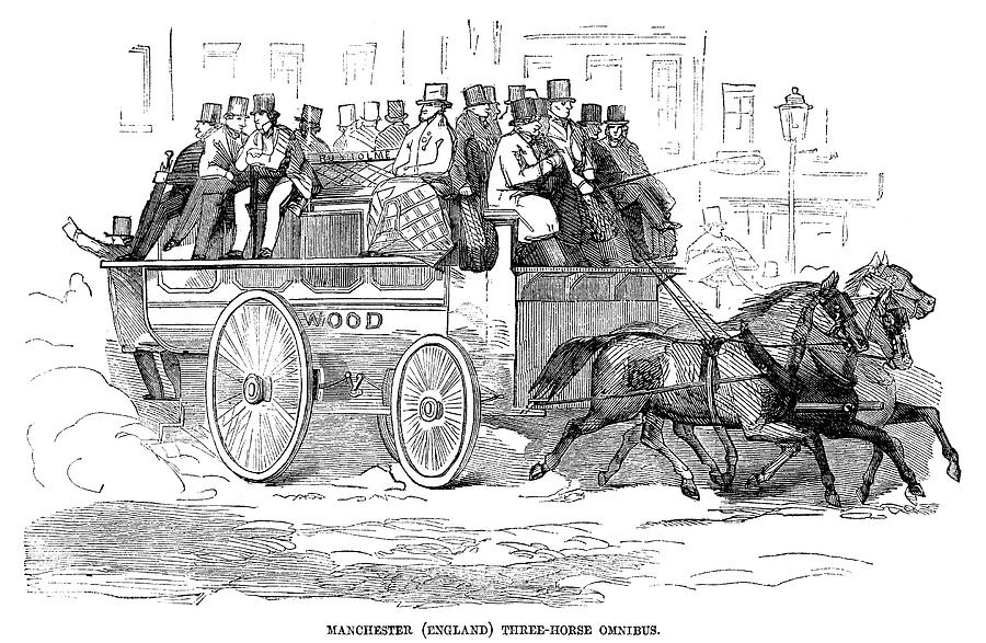 Manchester Omnibus, 1857 Painting by Granger