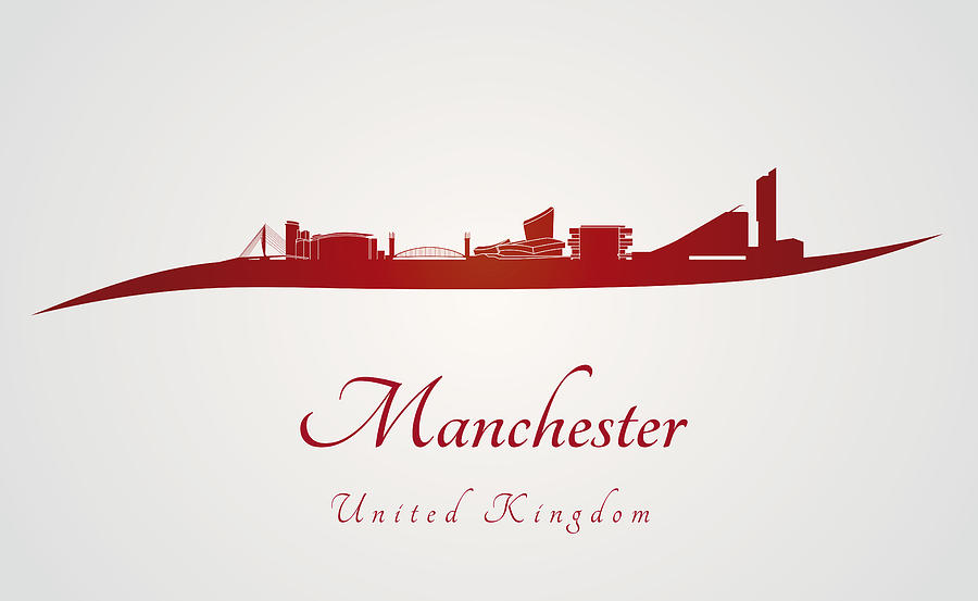 Manchester skyline in red Photograph by Pablo Romero - Fine Art America