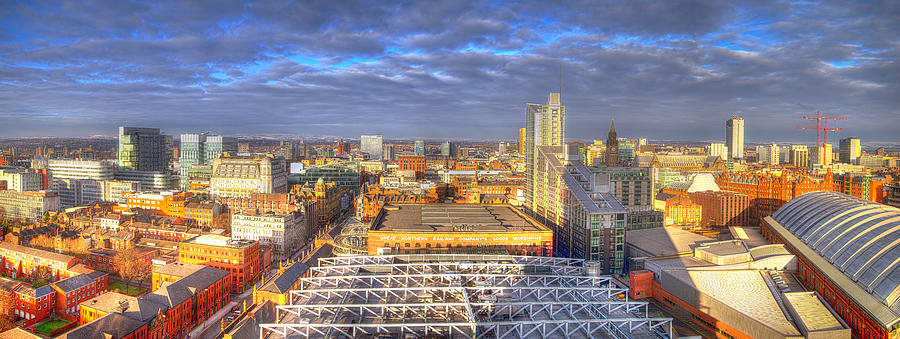 Manchester Skyline Panoramic HDR Photograph by Nick Field