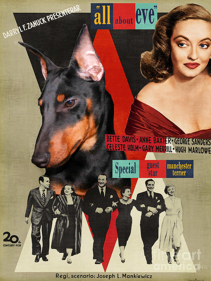 Manchester Terrier Art Canvas Print All About Eve Movie Poster Painting By Sandra Sij