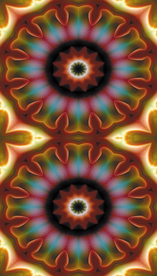 Abstract Digital Art - Mandala 101 for iPhone Double by Terry Reynoldson