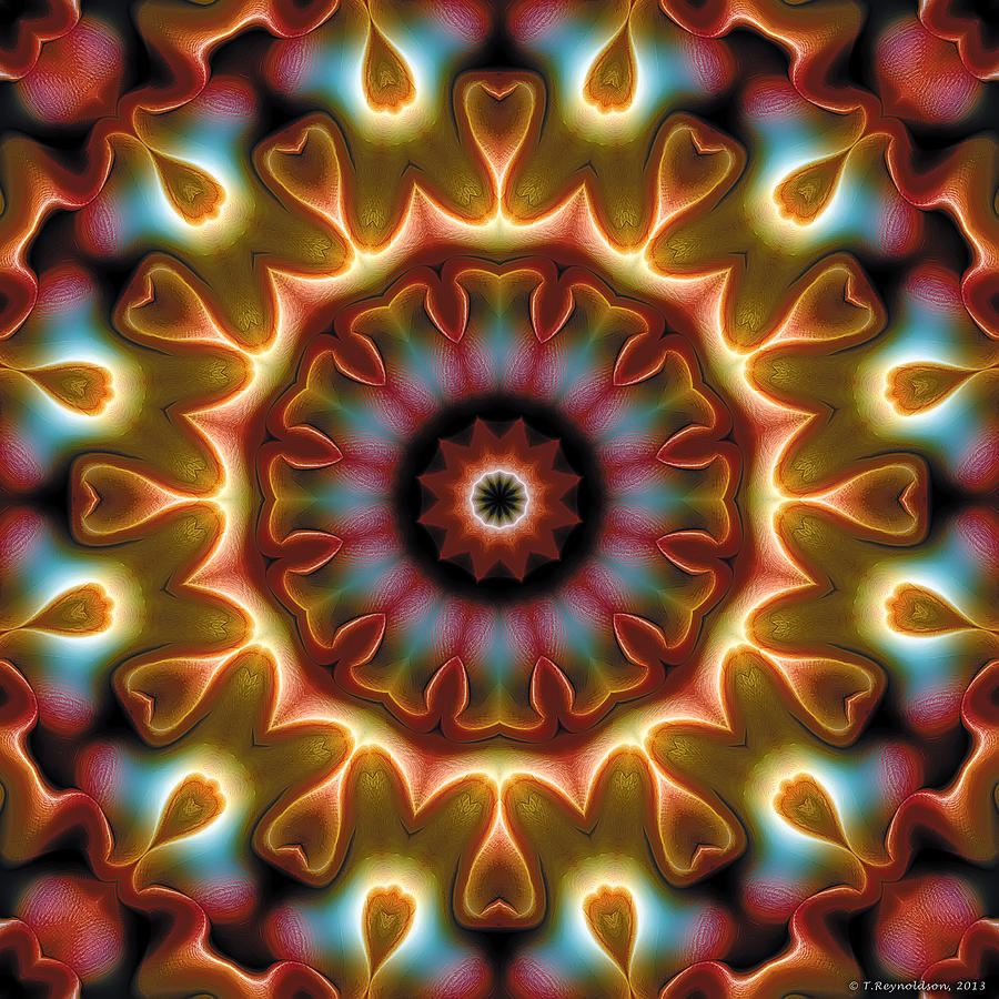 Geometric Pattern Digital Art - Mandala 102 by Terry Reynoldson