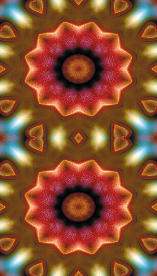 Abstract Digital Art - Mandala 103 for iPhone Double by Terry Reynoldson