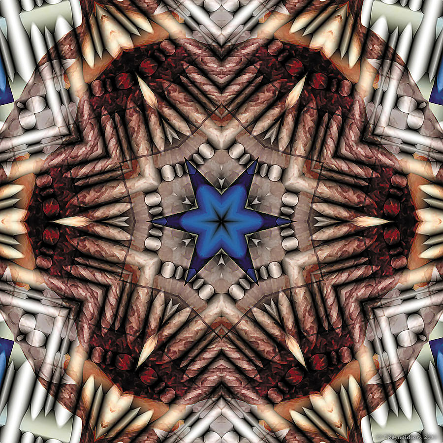 Geometric Pattern Digital Art - Mandala 13 by Terry Reynoldson