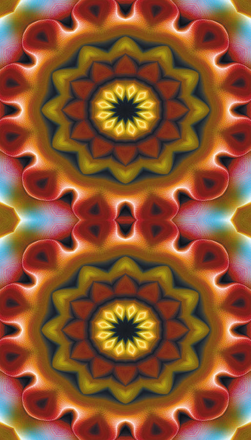 Abstract Digital Art - Mandala 75 for iPhone Double by Terry Reynoldson