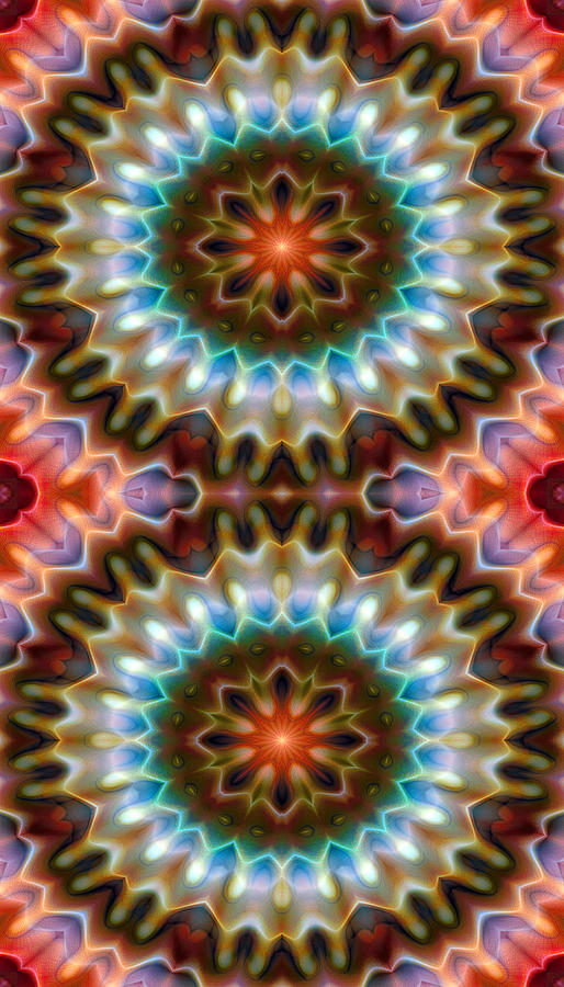 Abstract Digital Art - Mandala 79 for iPhone Double by Terry Reynoldson