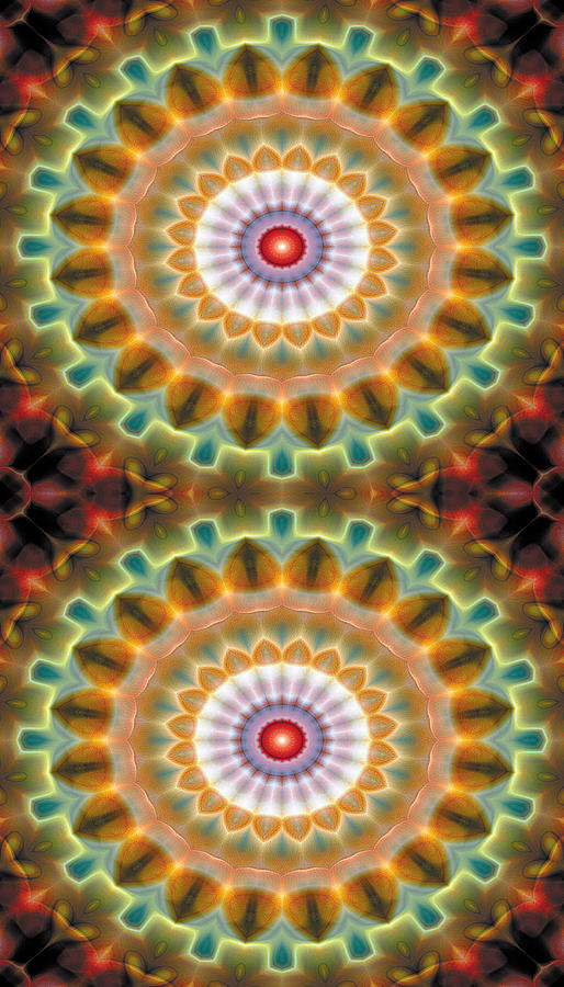 Abstract Digital Art - Mandala 87 for iPhone Double by Terry Reynoldson