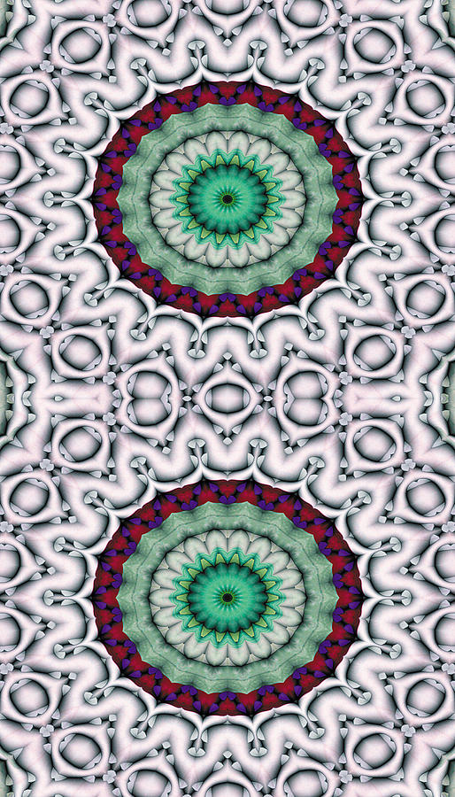 Abstract Digital Art - Mandala 9 for iPhone Double by Terry Reynoldson