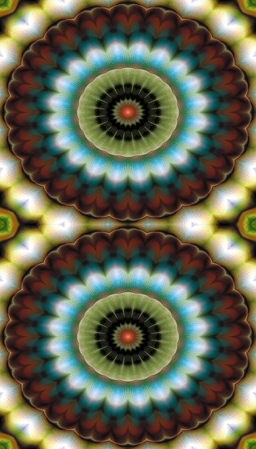 Abstract Digital Art - Mandala 99 for iPhone Double by Terry Reynoldson