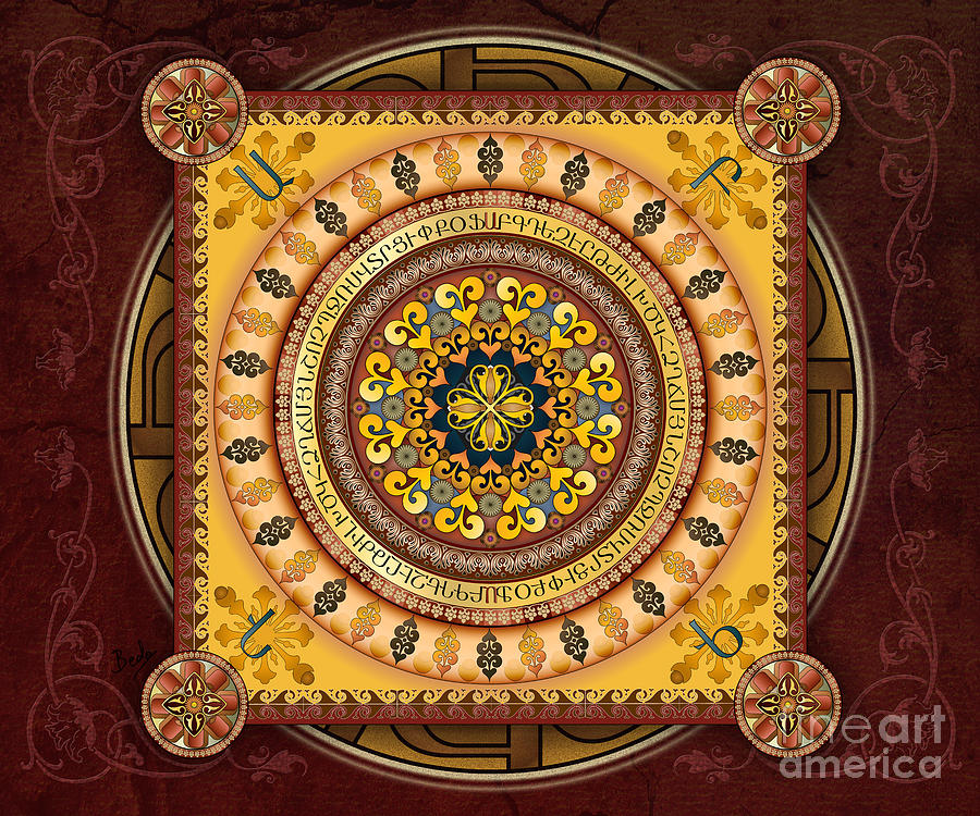 Abstract Digital Art - Mandala Armenia IyPenKimTa sp by Peter Awax