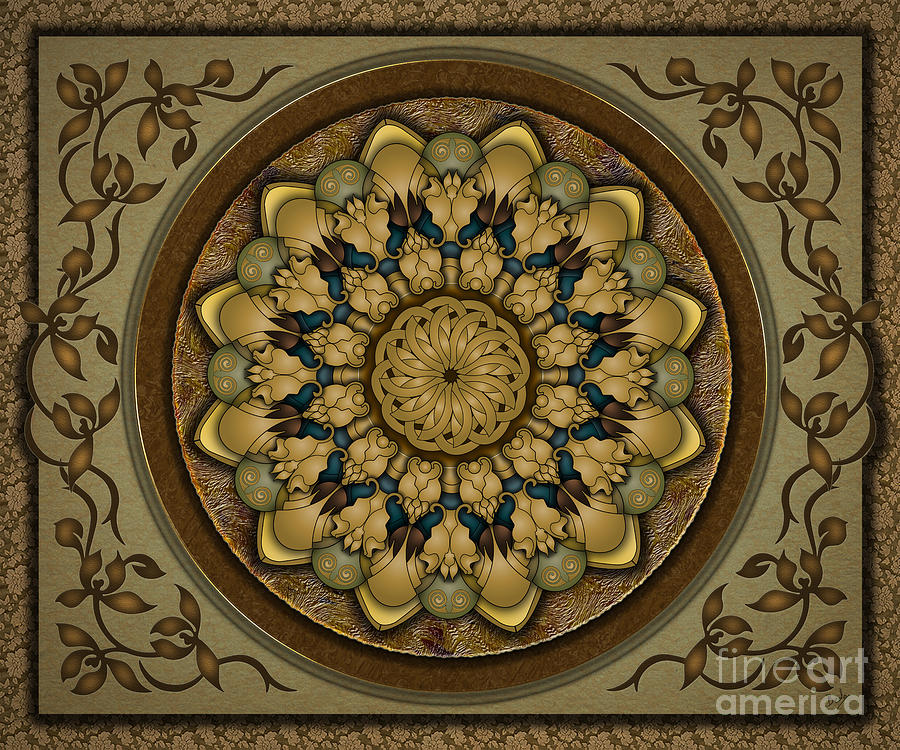 Mandala Digital Art - Mandala Earth Shell sp by Peter Awax