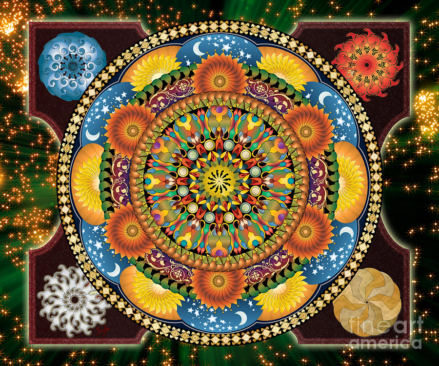 Fantasy Digital Art - Mandala Elements sp by Peter Awax