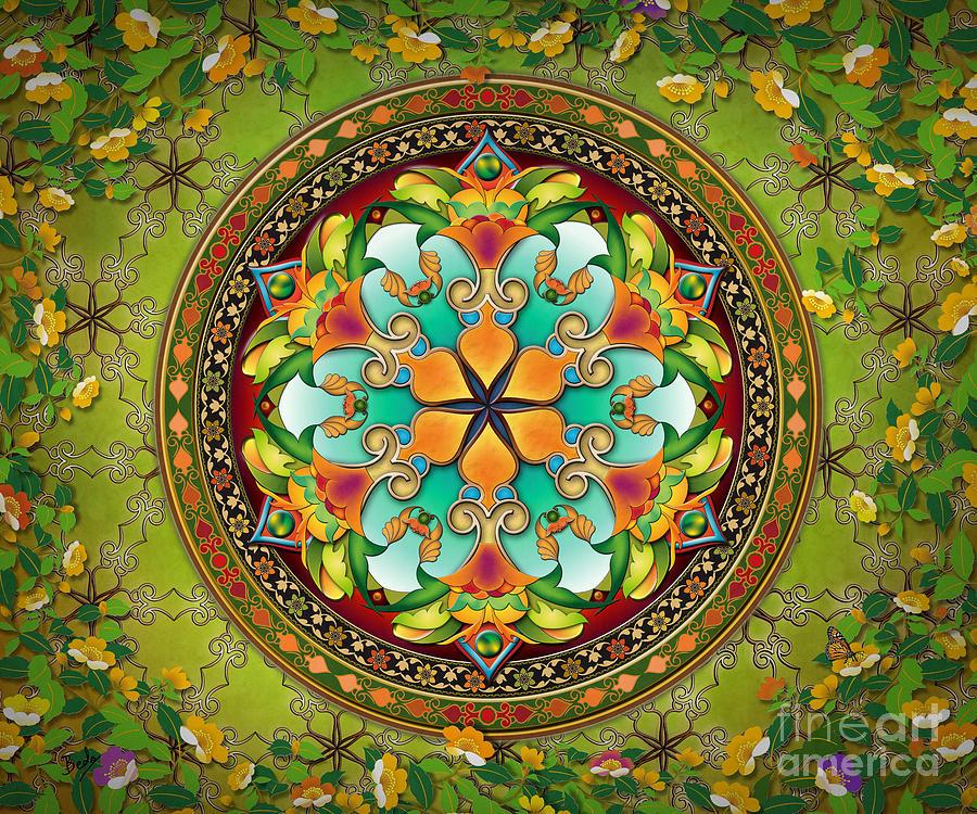 Flower Painting - Mandala Evergreen sp by Peter Awax