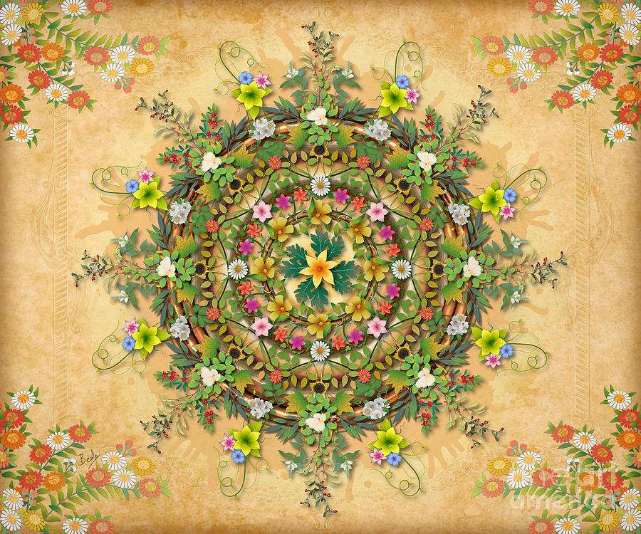 Spring Digital Art - Mandala Flora sp by Peter Awax