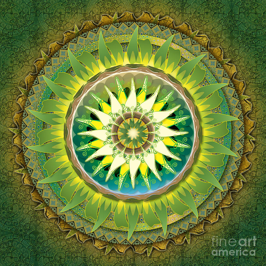 Nature Digital Art - Mandala Green by Peter Awax