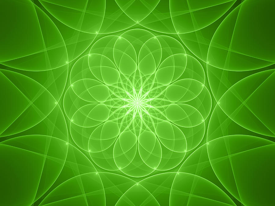 Mandala Green Digital Art by Gabiw Art