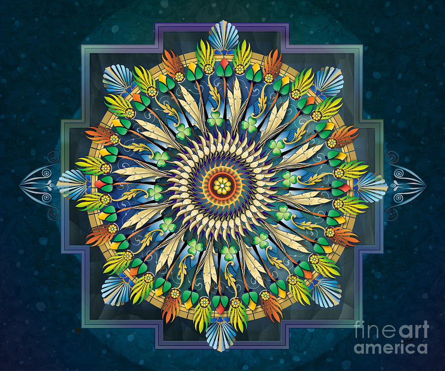 Space Digital Art - Mandala Night Wish sp by Peter Awax